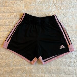 black and pink adidas shorts